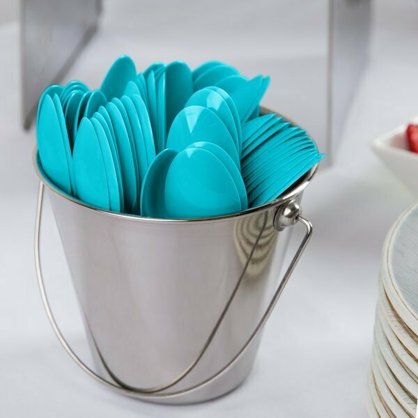 Creative Converting 6 1/8in Bermuda Blue Heavy Weight Plastic Spoon, 288PK 286SPOONBB